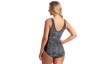 Load image into Gallery viewer, Womens Zip Front Panelled One Piece Crack Up
