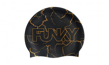Silicone Swimming Cap Cracked Gold