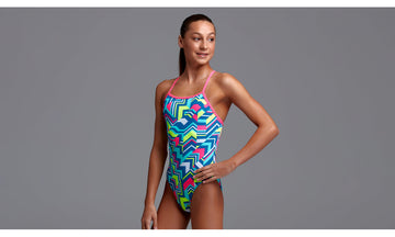 Girls Tie Me Tight One Piece Cut Lines