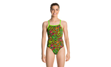 Girls Cross Back One Piece Dead Happy