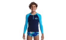 Load image into Gallery viewer, Boys Zippy Rash Vest Deep Lagoon
