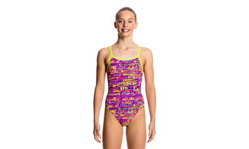 Girls Single Strap One Piece Dotty Dash