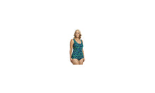 Load image into Gallery viewer, Womens Zip Front One Piece Emerald Peacock
