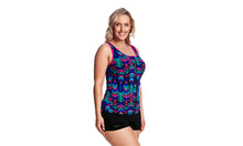 Load image into Gallery viewer, Womens Zip Front Tankini Feather Duster
