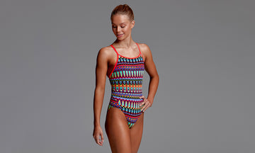 Girls Diamond Back One Piece Fire Tribe