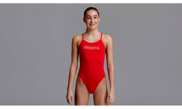 Girls Single Strap One Piece Fire
