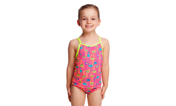 Toddler Girls Tankini & Brief Two Piece Flaming Stripes