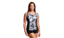 Load image into Gallery viewer, Womens Zip Front Panelled Tankini Garden Mist
