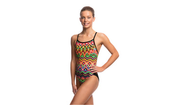 Girls Single Strap One Piece Go Safari