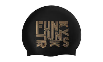 Silicone Swimming Cap Gold Lines