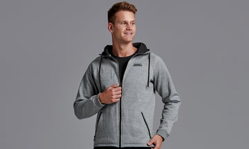 Mens Zip & Tuck Hoodie Grey Man