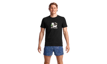 Mens Crew Neck T-Shirt Hunk Life Black