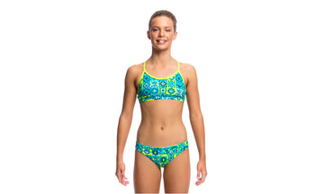 Girls Racerback Two Piece Lime Light