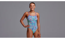 Load image into Gallery viewer, Womens Single Strap One Piece Mint Strips
