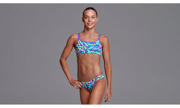Girls Criss Cross Two Piece Mint Strips
