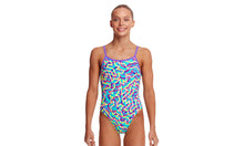 Load image into Gallery viewer, Girls Single Strap One Piece Mint Strips
