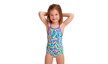 Toddler Girls Printed One Piece Mint Strips