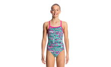 Load image into Gallery viewer, Girls Strapped In One Piece Minty Madness

