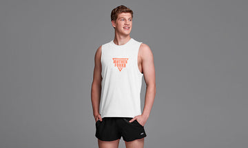 Mens Rapid Rep Tank Mother Funky White