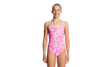Girls Single Strap One Piece Novel Floral