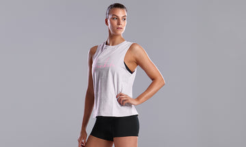 Womens Hank the Tank Top Pastel Pink Scribble