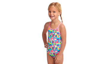 Toddler Girls Printed One Piece Patched Up
