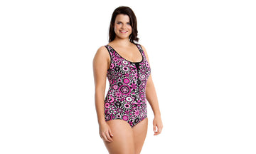 Womens Zip Front One Piece Petals Of Paris