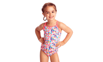 Toddler Girls Eco Tankini & Brief Two Piece Pink Panda