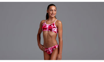Girls Racerback Two Piece Pink Pane