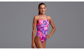 Girls Diamond Back One Piece Pink Petal