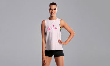 Womens Hank the Tank Top Pink Scribble