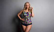 Load image into Gallery viewer, Womens Zip Front Tankini Princess Cut
