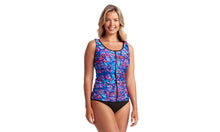 Load image into Gallery viewer, Womens Zip Front Tankini Rusted
