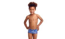 Load image into Gallery viewer, Toddler Boys Square Trunks Sky City
