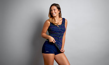 Womens Zip Front Tankini Sound System