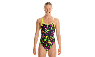 Girls Diamond Back One Piece Splatter Attack