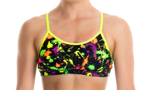Load image into Gallery viewer, Girls Racerback Two Piece Splatter Attack
