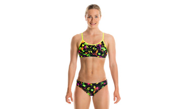 Girls Racerback Two Piece Splatter Attack