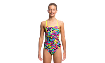 Girls Strapped In One Piece Spray On