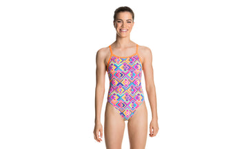 Girls Single Strap One Piece Square Bare