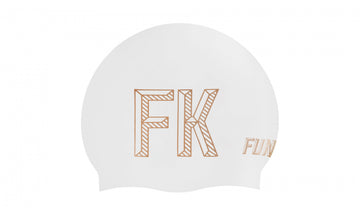 Seamless Silicone Swimming Cap Stencilled White