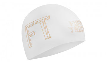 Seamless Silicon Swimming Cap Stencilled White