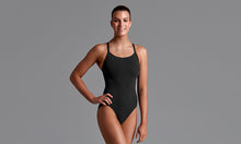 Load image into Gallery viewer, Womens Diamond Back One Piece Still Black Solid
