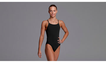 Girls Diamond Back One Piece Still Black Solid