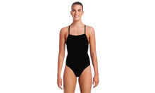 Load image into Gallery viewer, Womens Strapped In One Piece Still Black Solid
