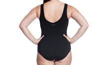 Load image into Gallery viewer, Womens Zip Front Tankini Still Black
