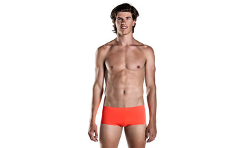 Mens Plain Front Trunks Still Orange Solid