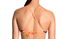 Load image into Gallery viewer, Womens Tie Down Bikini Top Surf Sunset
