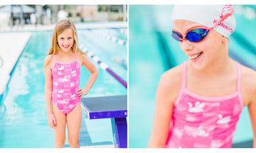 Girls Single Strap One Piece Swan Lake