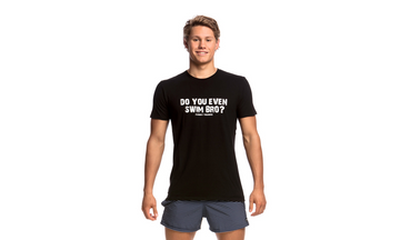 Mens Crew Neck T-Shirt Swim Bro Black